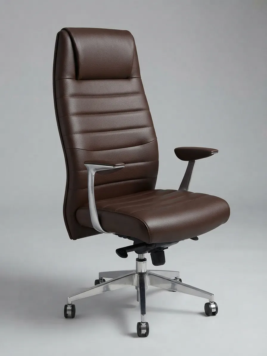 كرسي جلد ظهر عالي
