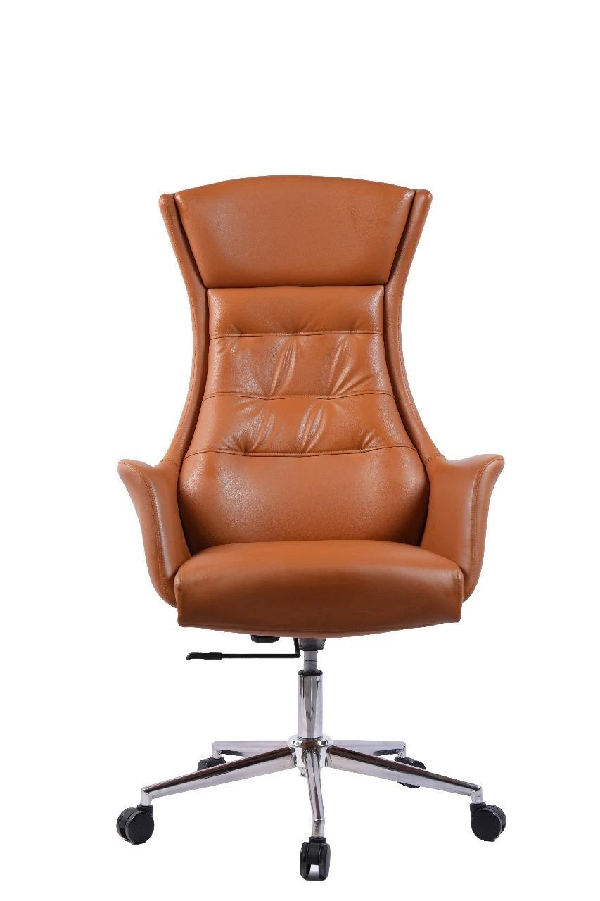 High back leather chair